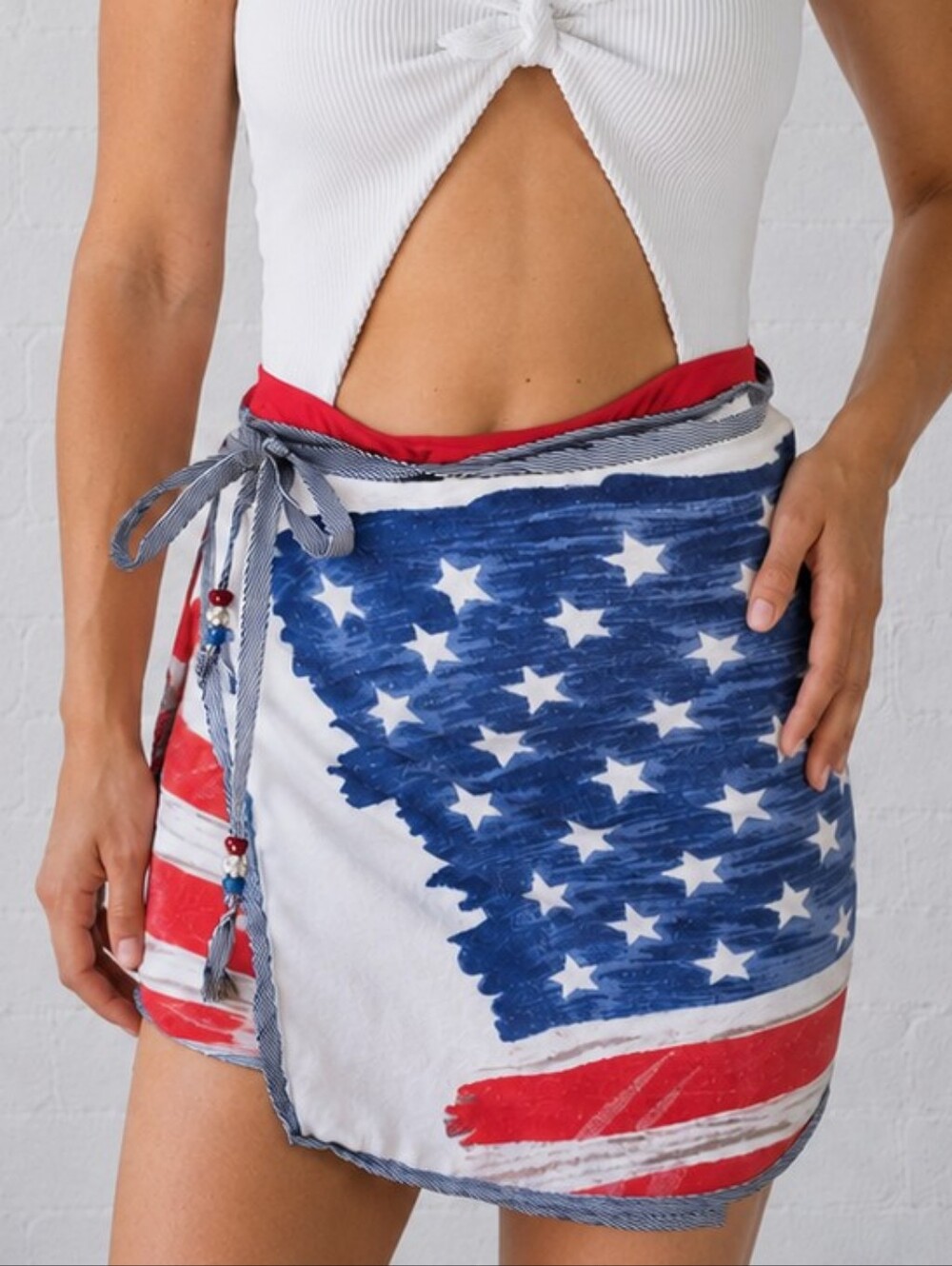 Upcycled- Saltwater & Stripes Towel Wrap Skirt